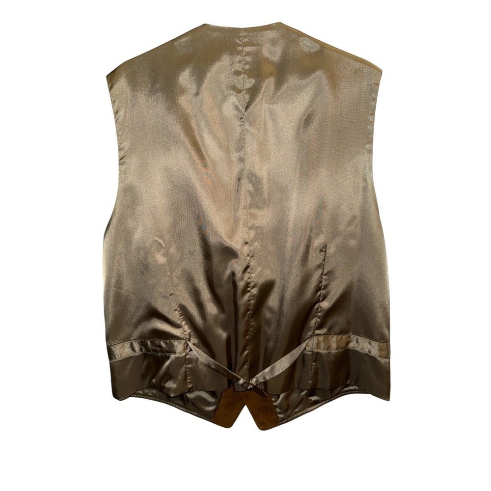Bullock & Jones Suede Leather Vest Mens‎ Large Button Up Tuxedo Equestrian VTG - Picture 2 of 15